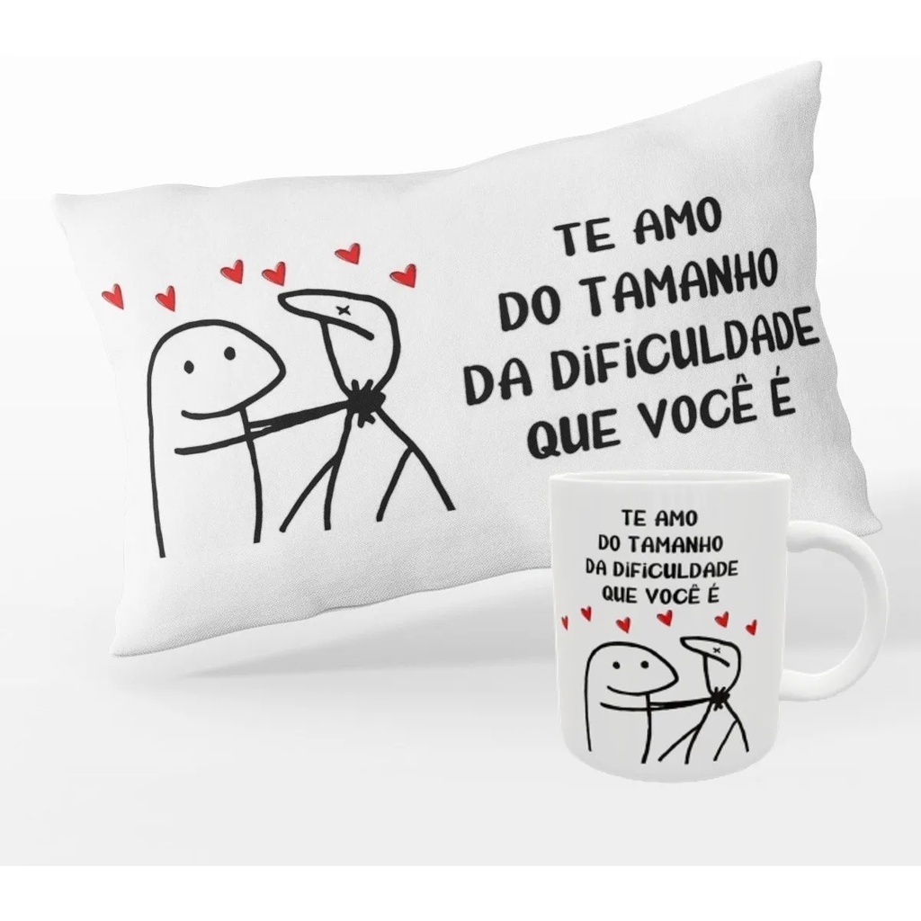 Estampa Caneca Flork (MEME BONECO PALITO) com frase TE AMO MAIS