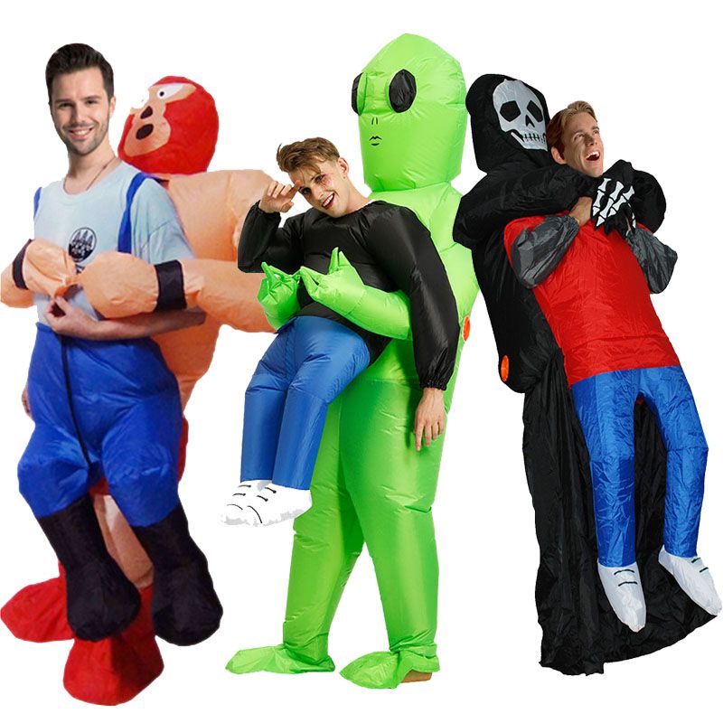 Green Rainbow Friends Traje Inflável Suit Halloween Carnaval