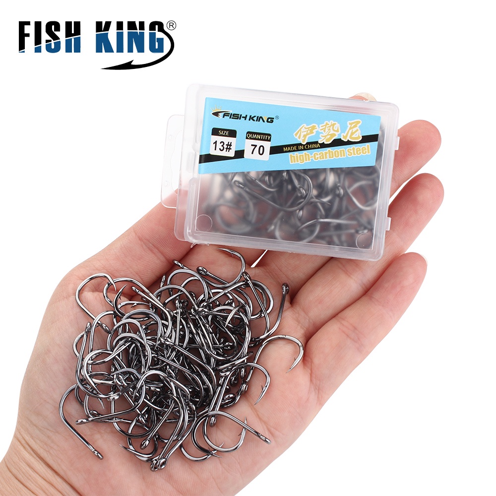 Fishking FS-GF Anzol De Pesca Aço De Alto Carbono Anzóis Farpados Ferramenta De 60 Pcs-100/Caixa Acessórios