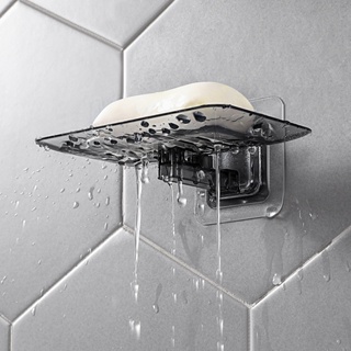 Cremalheira Sabão Sem Perfuração Wall Mounted Duplo Camada De Titular Esponja Pratos Acessórios Do Banheiro Auto Adesivo