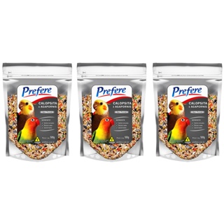 Alimento Mistura Sementes P/ Calopsita Prefere 500g - 3 un