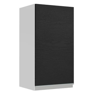 Armário de Cozinha Aéreo 35 cm 1 Porta Branco/Preto Glamy Madesa em Oferta na Shopee