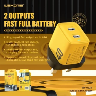 Wekome 40W GaN 2 Em 1 Tipo C Carregador Rápido Carregamento Para iPhone Huawei De Telefone tipo c De Carregamento