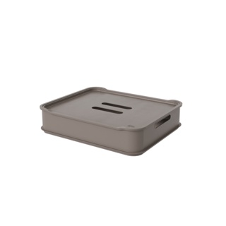 Cesta Organizadora com Tampa Maxi Coza Fit 38 x 31,6 x 8,4 cm Warm Gray