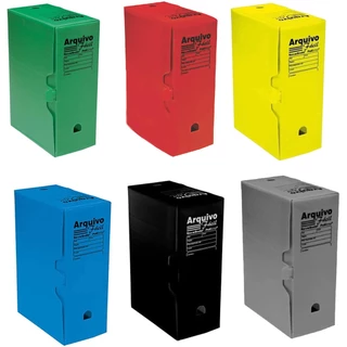 Caixa Arquivo Morto Polionda Colorida Polibras 250X130X350mm em Oferta na Shopee