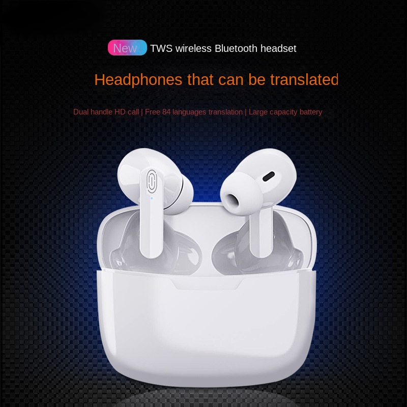 Fones de ouvido tradutor sem fio, headset inteligente bluetooth