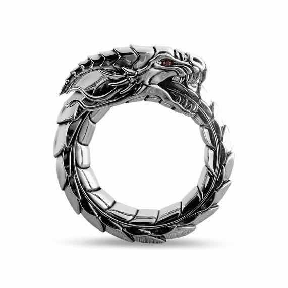 OUSIKA Anel masculino feminino vintage viking amuleto anel mestre maçônico  signet Ag anel clássico mitologia nórdica hip hop punk anel gótico casal  jóias de presente, 8