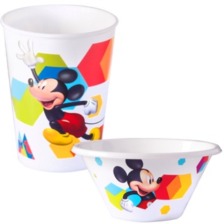 Kit Lanche Infantil Mickey Copo e Pratinho Bowl Disney