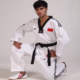 Traje Taekwondo Padrão De Favo De Mel Reticulado Para Crianças Adultos Outono Inverno Manga Comprida Treinamento Roupas