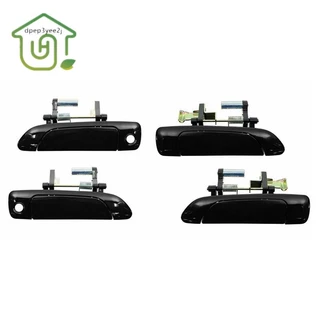 Frente/Traseira Exterior Puxadores Exteriores Conjunto Preto Novo Para 2001-2005 Honda Civic 4Pc/1pc