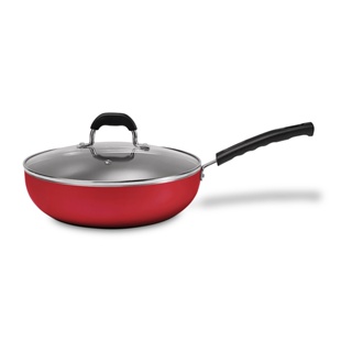 Wok Com Tampa Brinox Saffron Antiaderente 3,55 Litros Ø 28 cm Vermelho
