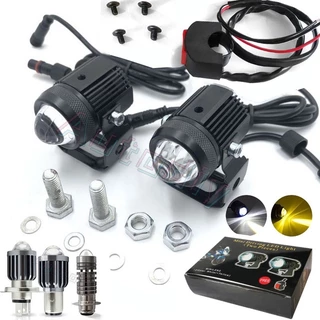 Mini Luz De Condução Direção À Prova D'água Oi & Baixo Para Farol De Motocicleta Lâmpadas LED H6 H4 Universal Motocicletas Luzes Amarela/Branca