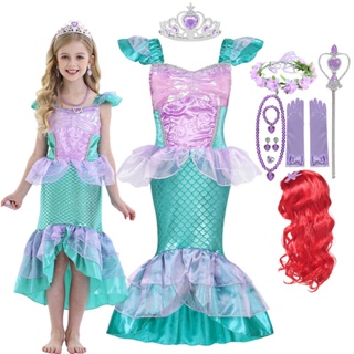 LMAA Vestido De Verão Pequena Sereia Menina Ariel Princesa Festa De  Aniversário Infantil De Carnaval Roupas GZDM