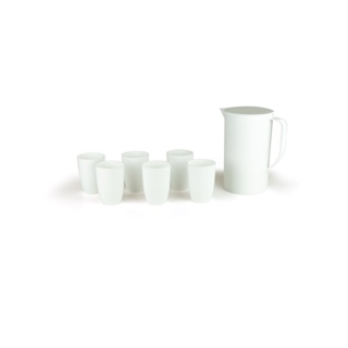 Conjunto De Jarra Com 6 Copos Coza Cozy Branco