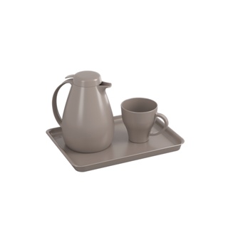 Kit De Café Chá Para Escritório Cozinha Loja Coza 3 Peças Warm Gray