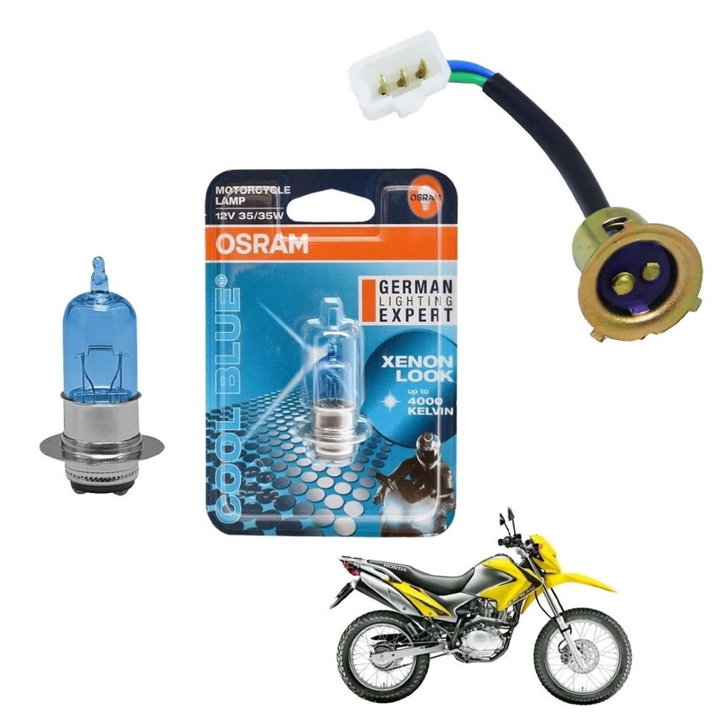 Lâmpada Super Branca 4000K Coolblue Osram M5 12v 35w35 + Soquete