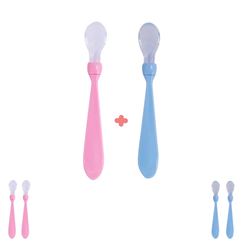 Kit 2 Colher De Silicone Bebe - Introdução Alimentar - Macia