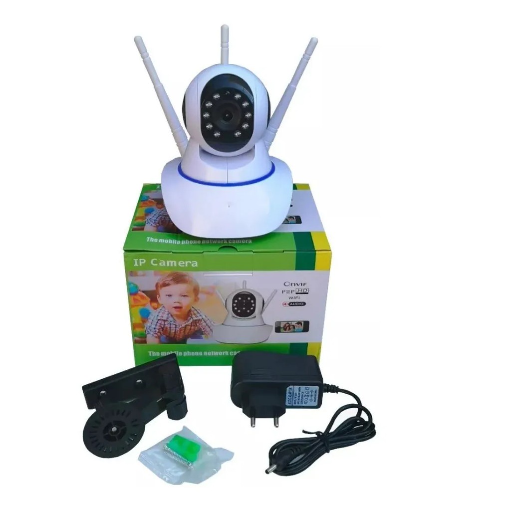 Câmera Ip 3 Antenas Wifi Wireless Yoosee 3ª Geração Noturna