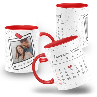 Caneca Casal Dia Especial com Foto Data Nome Personalizada