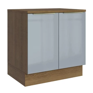 Balcão 80 cm 2 Portas Rustic/Cinza Lux Madesa em Oferta na Shopee