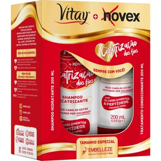 Kit Shampoo e Condicionador Vitay Novex Cicatrização dos Fios 200ml