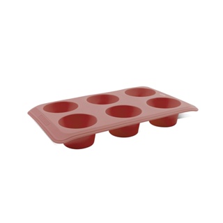 Forma Em Silicone 6 Divisões Brinox Glacê 9,5 x 26 x 3,5 cm Chocolate