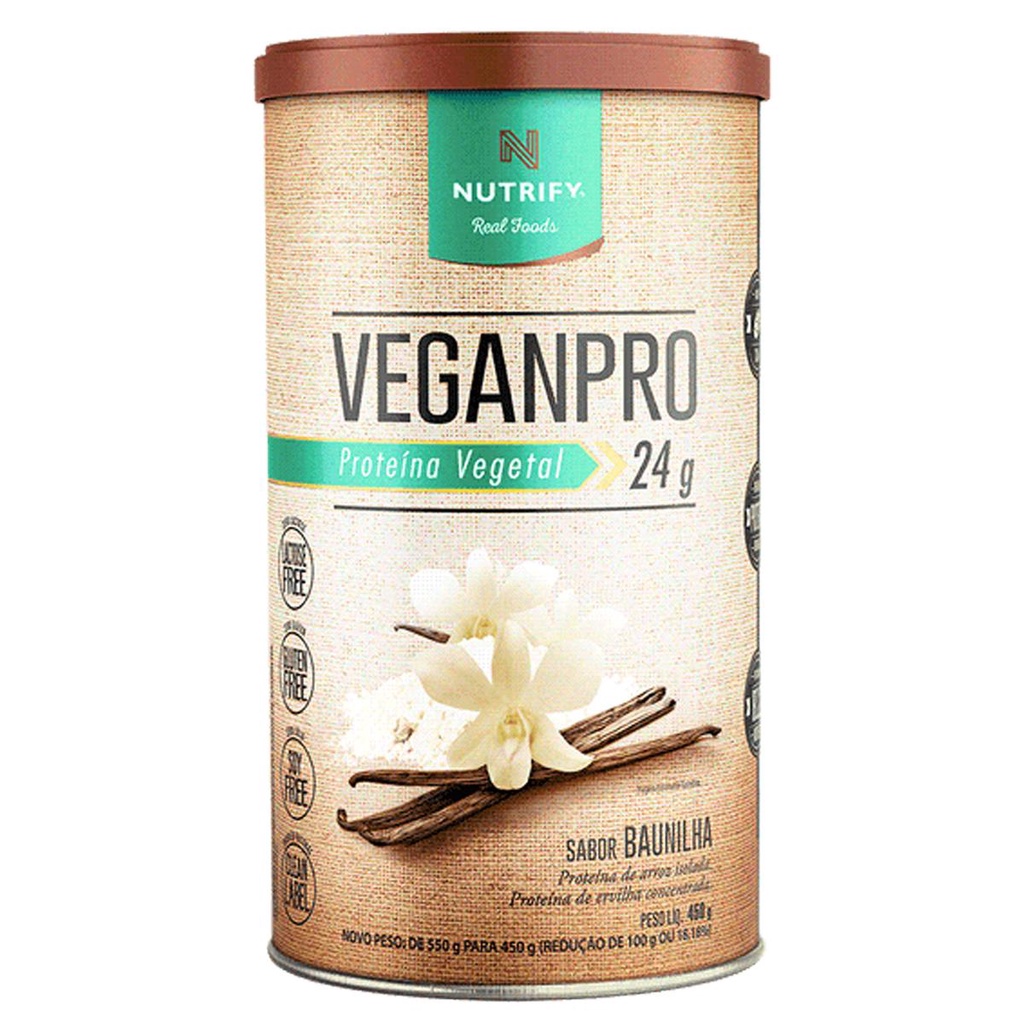 Whey Proteina Vegana Isolado Concentrado Vegan Pro Vitamina B12 Baunilha 450g Nutrify Shopee 7902