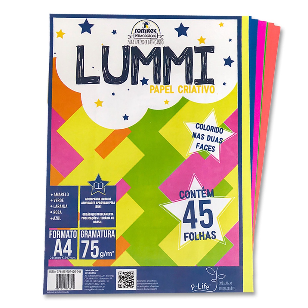 Papel Criativo Lummi A4 75g 45 Folhas Livro De Atividades Shopee Brasil 8365