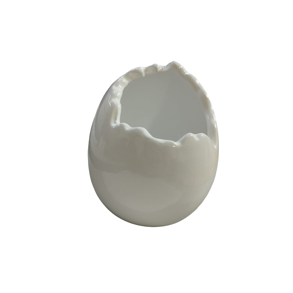 Ovo DInossauro ou Páscoa em cerâmica branco