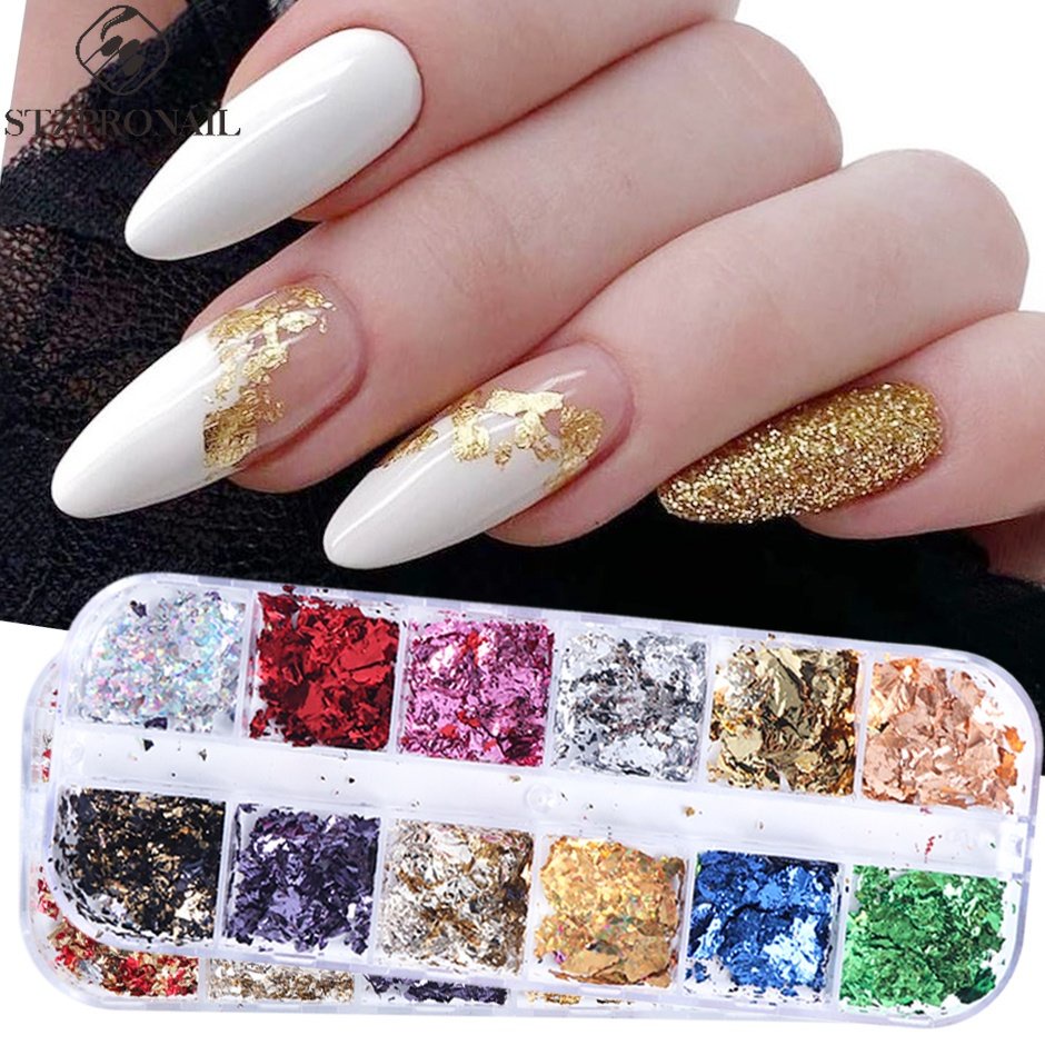 1KIT Holographic Laser Gold Silver Nail Stickers 3D Self-Adhesive Star Nail  Decals Nail Art DIY Star Slider Manicure Decor*