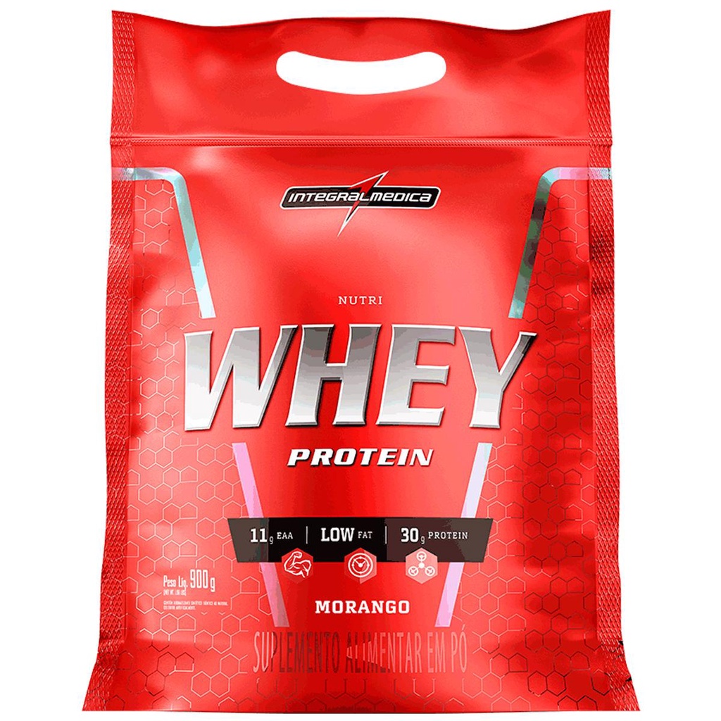 Whey protein Nutri Isolado Concentrado Morango 1,8Kg Refil – Integralmedica