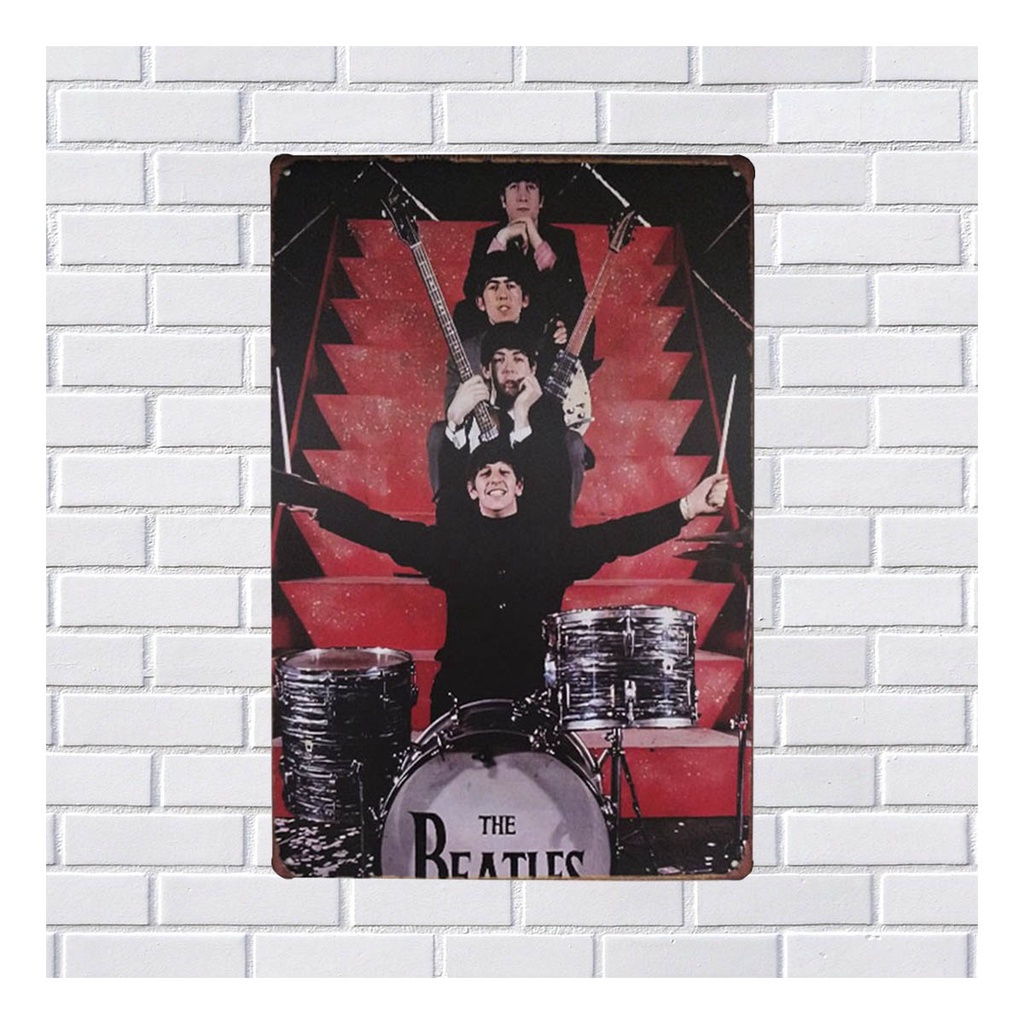 Placa Metal Decorativa The Beatles Retro Banda Rock 30x20cm | Shopee Brasil