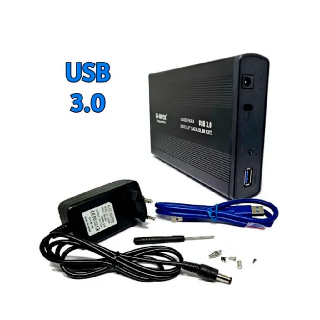 Case hd sata 3 5 gaveta externa usb 3 0 pc desktop notebook escorrega