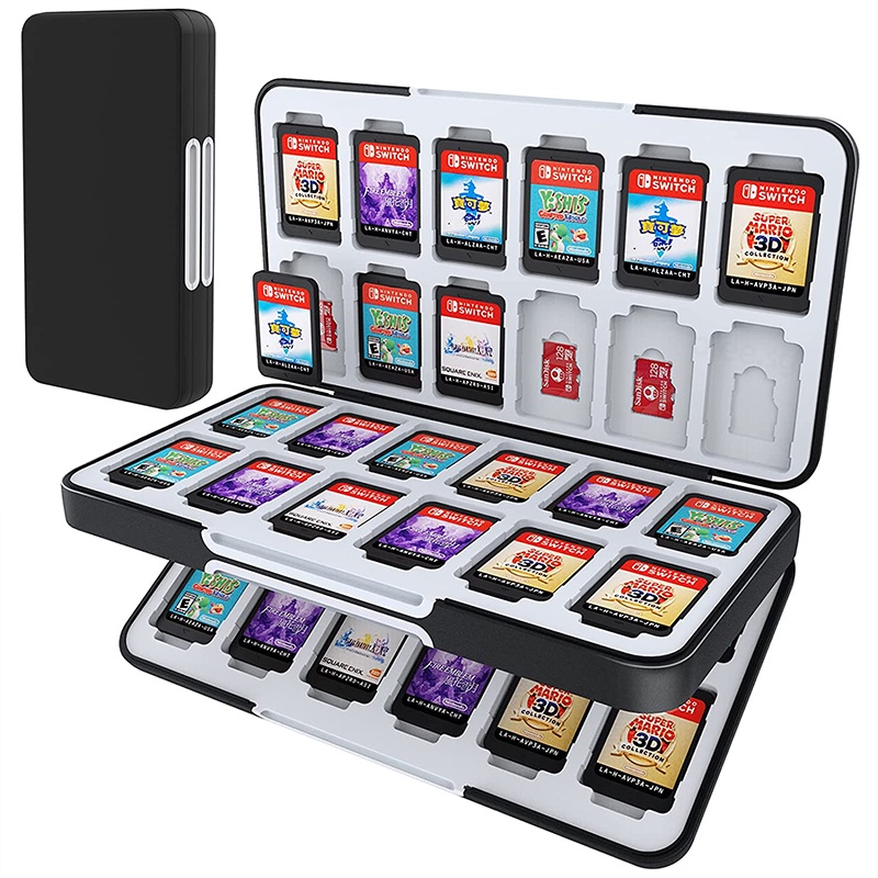 Caso de cartas de jogo para Nintendo Switch e Switch Oled Game Card ou  Micro Sd Memory Cards, armazenamento portátil de cartão de memória do jogo  com