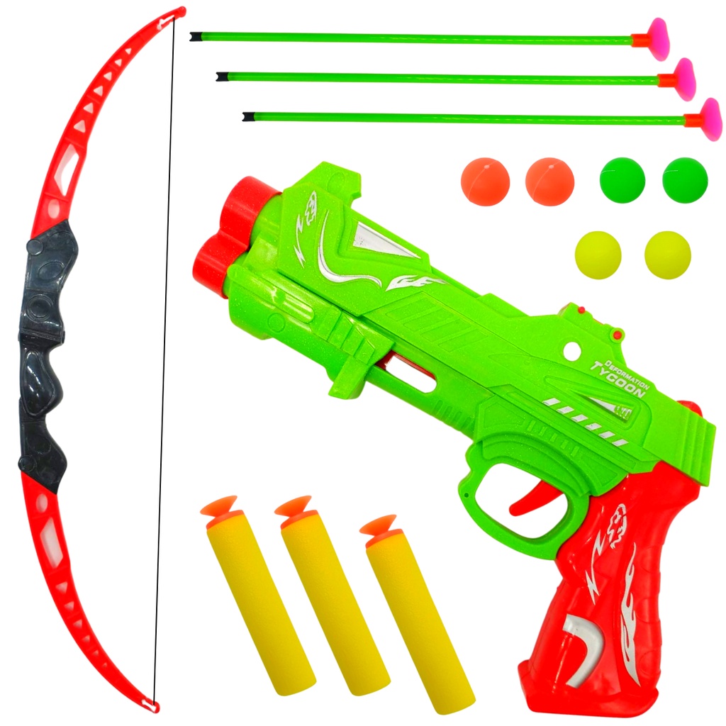 Kit Pistola Arminha Arma Lançador Dardos Atirar Brinquedo