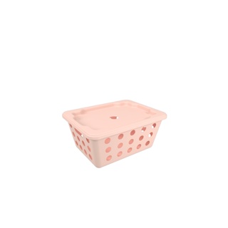 Cesta Organizadora Com Tampa Coza One 1,2 Litros 18,6 x 14,2 x 8,6 cm Rosa Blush
