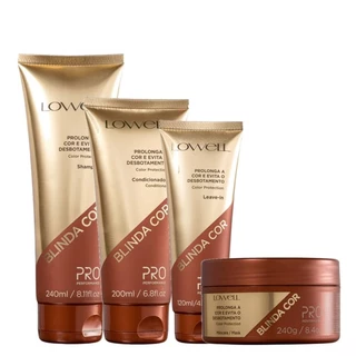 Kit Lowell Blinda Cor Shampoo Condicionador Leave-in Máscara