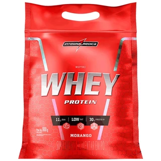 Suplemento em Pó Whey Protein Nutri Isolado Concentrado Morango 900g Refil - Integralmedica