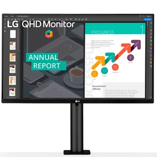 Monitor Gamer LG Ergo 27 QHD HDR 75Hz 5ms HDMI DP IPS Freesync Pivot Preto - 27QN880-B