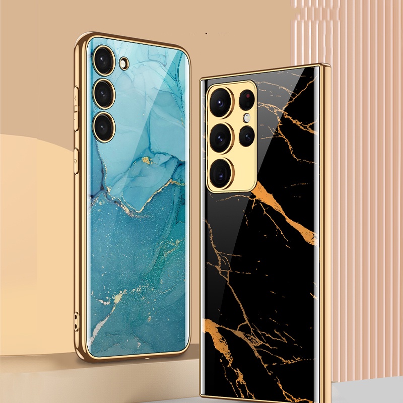 Capa De Vidro Temperado Para Samsung Galaxy S23 Ultra S23 Plus Proteção De Lente Do Pára-Choques TPU À Prova De Choque