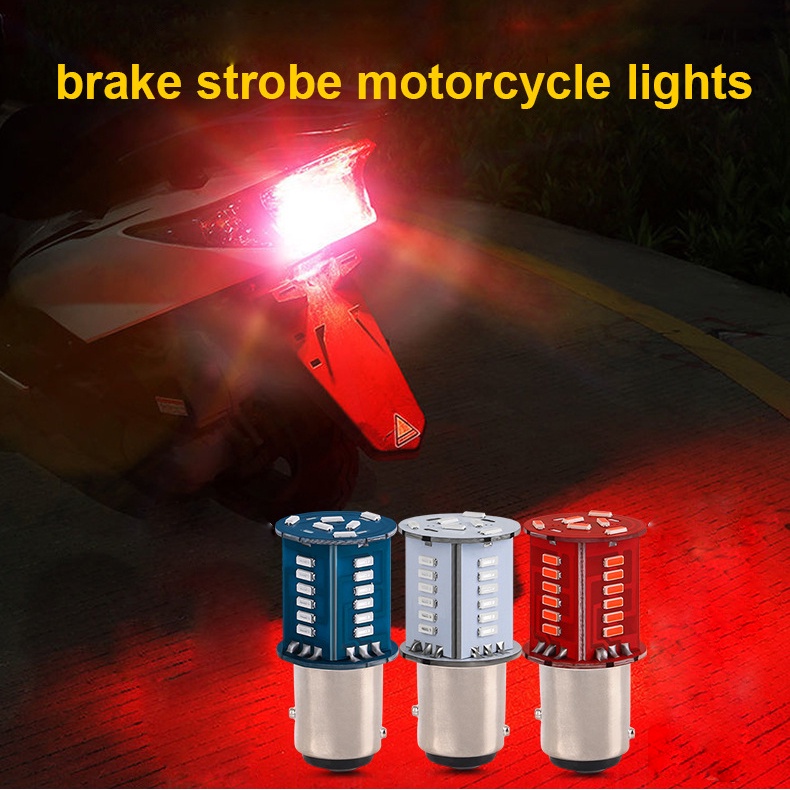 Luz De Freio De Motocicleta Led Brake Burst Flashing Light/Advertência De 12V 6W/1157 Lâmpada Estroboscópica/Autopeças/Sinal De Parada Ocidental