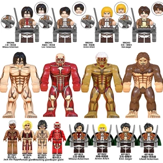 Minifiguras Blocos De Construção Ataque A Titan Eren Mikasa Armin Levi Figuras De Brinquedos