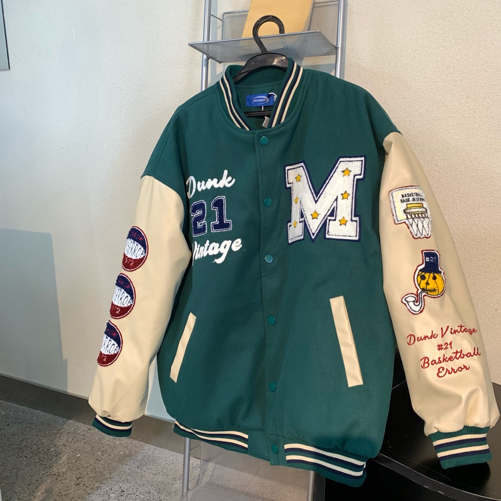 Ins American Retro Baseball Jacket Moda Americana Bordado De Inverno Casaco De Casal De Hip Hop Loose