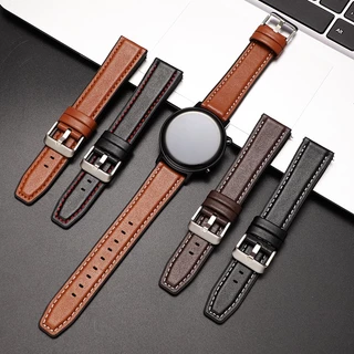 Pulseira De Relógio Universal Reposição Rápida Smoonth Acessórios De Couro Genuíno 18mm 20mm 22mm Para Amazfit/Samsung/Smart Watch Strap Replacement