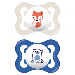 Kit com 2 Chupetas Supreme Bico de Silicone 0m+ Azul - MAM em Oferta na Shopee