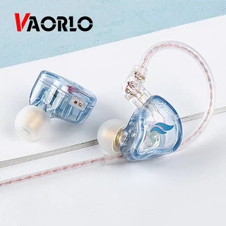 VAORLO Fones De Ouvido Intra-Auriculares Com Fio De 3,5mm Fone Estéreo HiFi Em Círculo Dinâmico Super Baixo Sem Dor Ruído Cancelar Latência