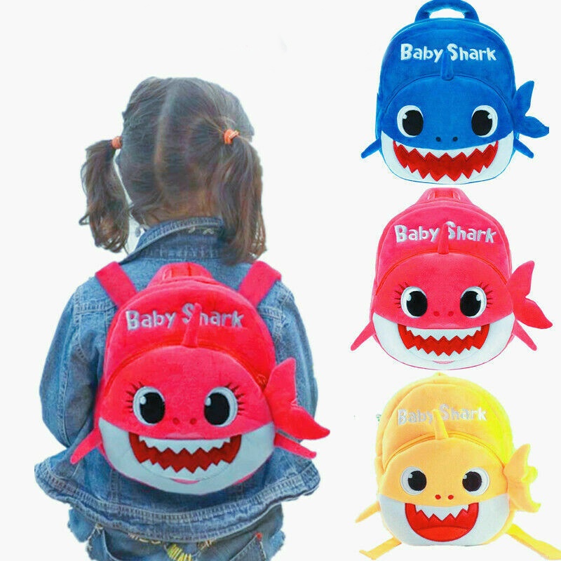 Mochila Infantil Da Moda Baby Shark Plush Cute Cartoon Bag for Children Kids School Gifts Esportiva Com Zíper Bolsa Ao Ar Livre Acessórios De