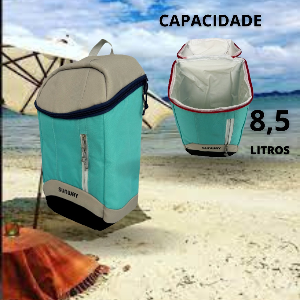 Bolsa Térmica Praia Cooler Mochila Camping 8,5 Litros | Shopee Brasil