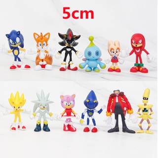 Conjunto 6 Bonecos Super Sonic, bonecos de aprox 12cm, Sonic