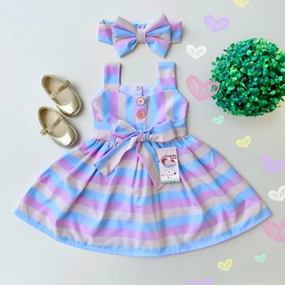 Vestido Infantil Menina Bebe Collor Candy Lili + faixinha de cabelo